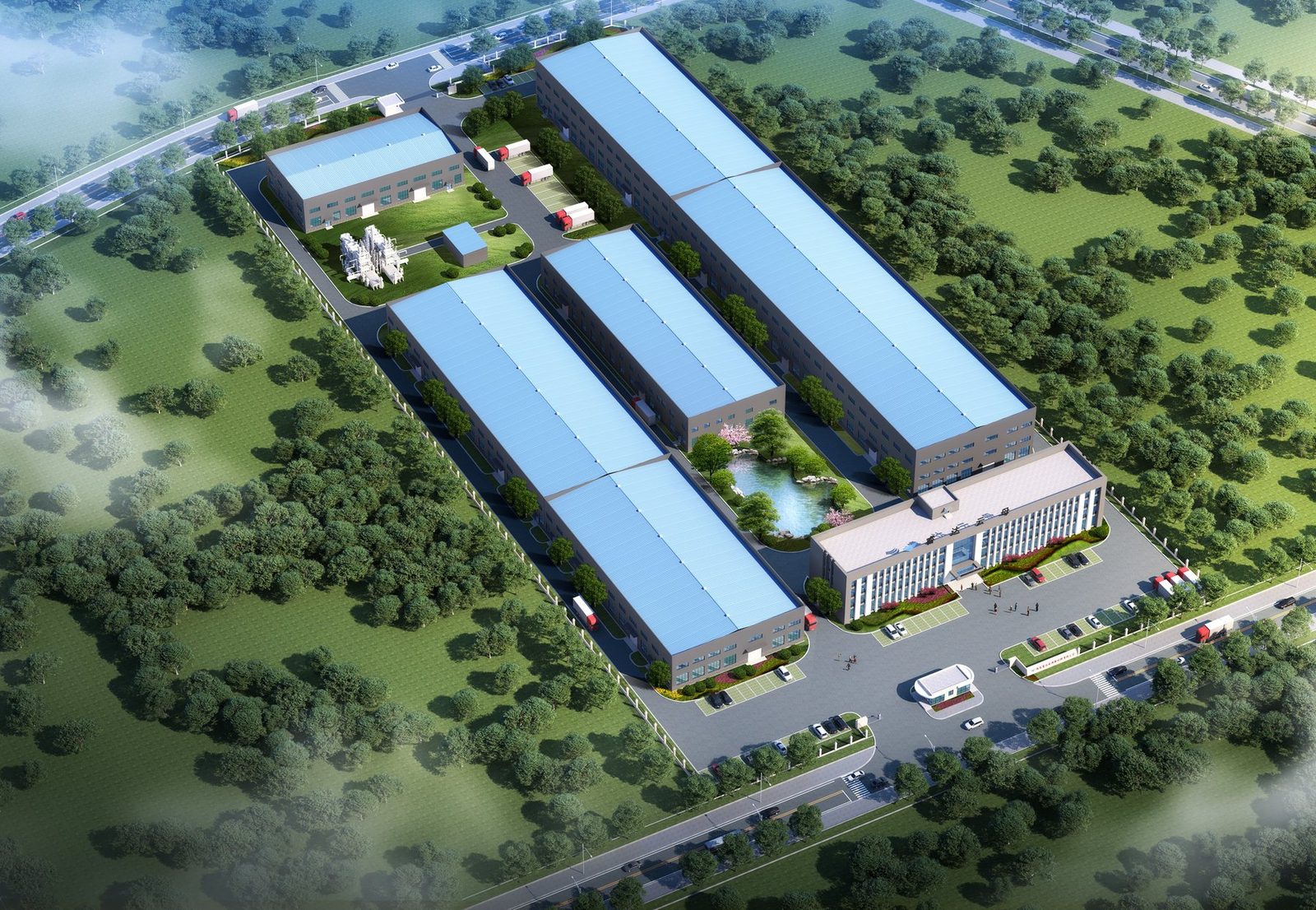 Aerial view of the YT MICA production campus